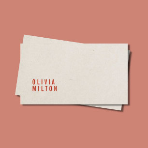 Minimalist Elegant Paper Texture Red Consultant Business Card
