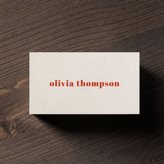 Minimalist Elegant Paper Texture Red Consultant Business Card (Creator Uploaded)