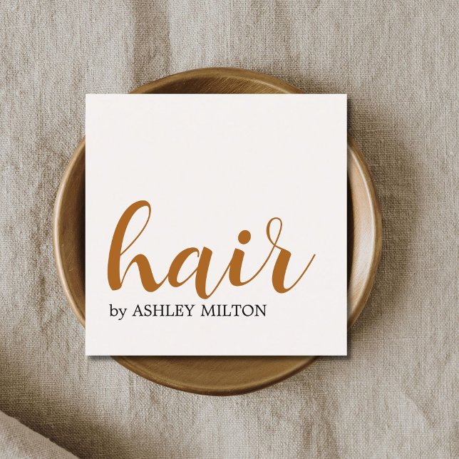 Minimalist Elegant Pastel Hair Salon Square Business Card (Creator Uploaded)