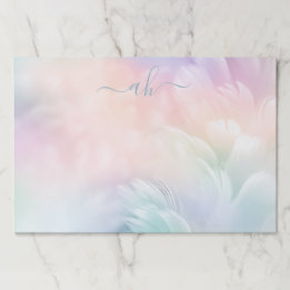 Minimalist Elegant Pastel Rainbow Fluffy Feathers Paper Pad