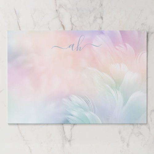 Minimalist Elegant Pastel Rainbow Fluffy Feathers  Paper Pad