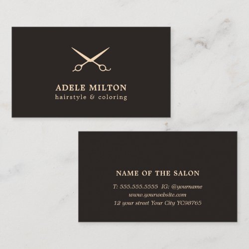 Minimalist Elegant Pastel Scissors Hairstylist Business Card