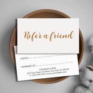 Minimalist Elegant Pastel Stylish Salon Referral Card