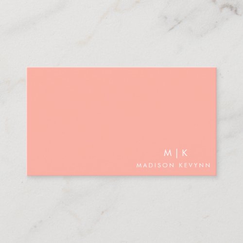  Minimalist  Elegant Peach Coral Beauty Profession Business Card
