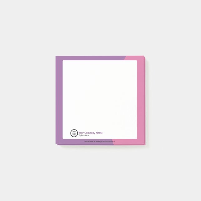 Minimalist Elegant Personalized Business Logo Text Post-it Notes (Front)