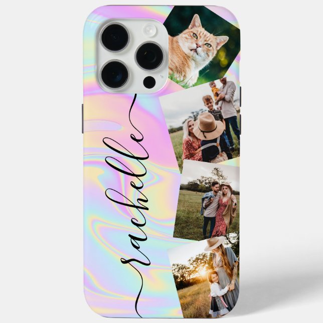 Minimalist Elegant Personalized Photo Collage Case-Mate iPhone Case (Back)