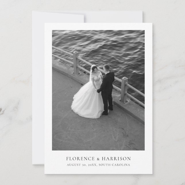 Minimalist Elegant Photo Wedding Save the Date  (Front)