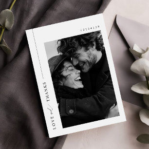 Minimalist Elegant Photo Wedding Thank You Card