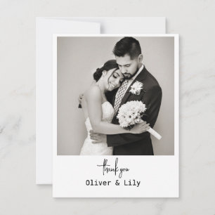 Minimalist Elegant Photo Wedding Thank You Card