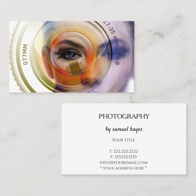 Minimalist Elegant Photographer Photography Business Card (Front/Back)