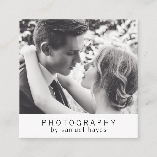 Minimalist Elegant Photographer Photography Square Business Card