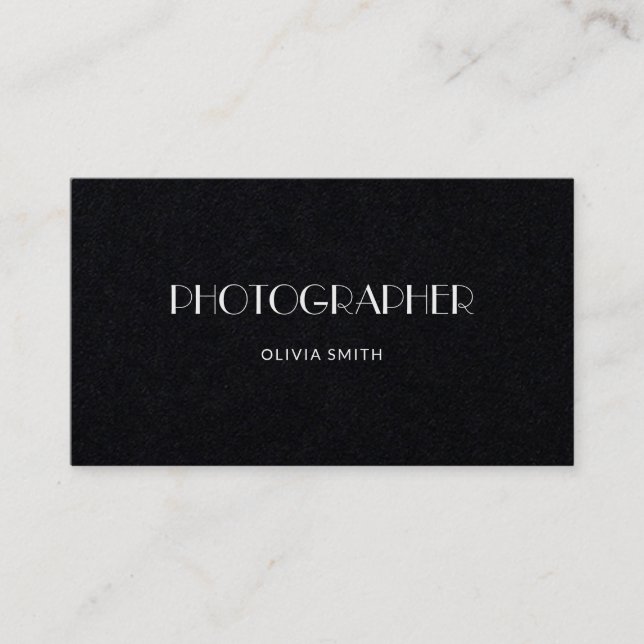 Minimalist Elegant Photographer Professional Business Card (Front)