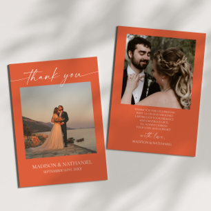 Minimalist Elegant Picture Verona Sunset Wedding  Thank You Card