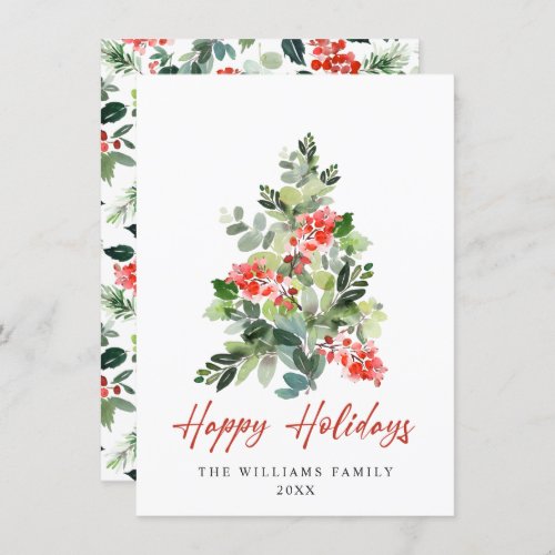 Minimalist Elegant Pine Tree Christmas Greeting Holiday Card