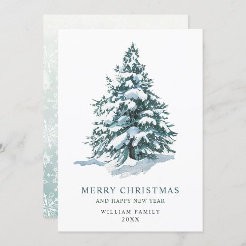 Minimalist Elegant Pine Tree Christmas Greeting Holiday Card