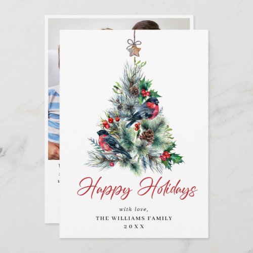 Minimalist Elegant Pine Tree Christmas Greeting Holiday Card