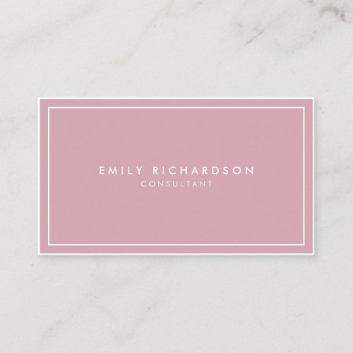 Minimalist elegant pink and white professional business card