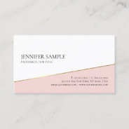Minimalist Elegant Pink Gold White Professional Business Card at Zazzle