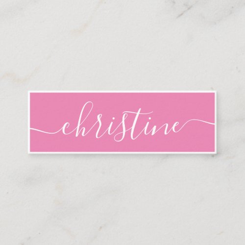 Minimalist elegant pink white modern typography mini business card