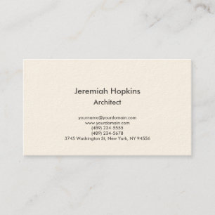Minimalist Elegant Plain Architect Company Cream Business Card