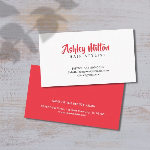 Minimalist Elegant Plain Hairdresser Business Card