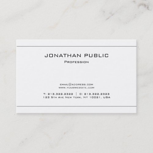 Minimalist Elegant Plain Modern Design Trendy Business Card