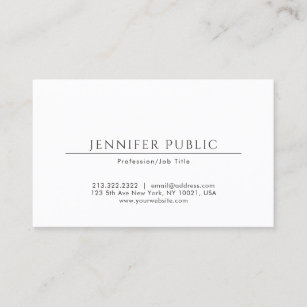 Minimalist Elegant Plain Professional Modern White Business Card