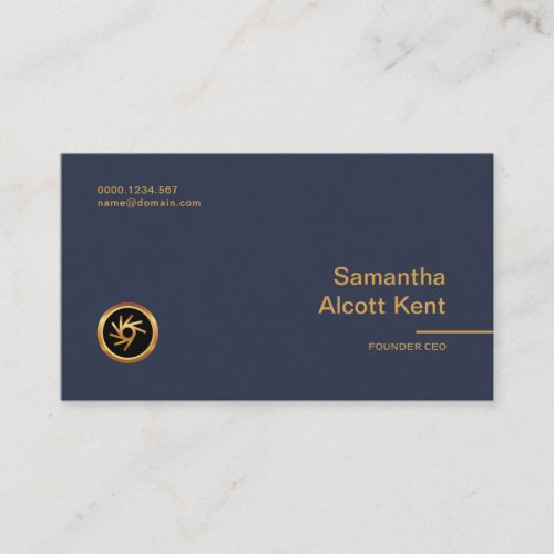 Minimalist Elegant Plain Simple Charming Blue CEO Business Card