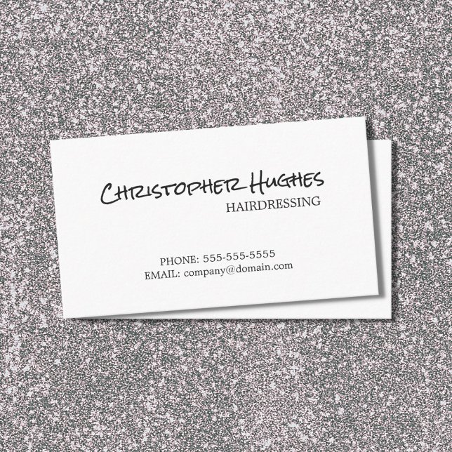 Minimalist Elegant Plain White Hairdresser Business Card (Creator Uploaded)