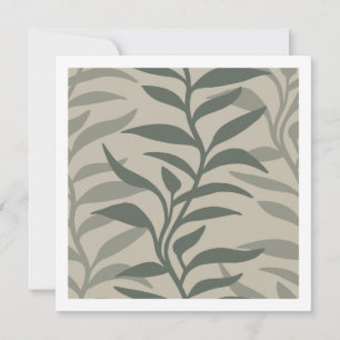 Minimalist Elegant Plant Silhouettes in Flow Earth Note Card