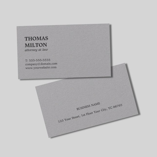 Minimalist Elegant Premium Grey Attorney at law Business Card (Creator Uploaded)
