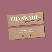 Minimalist Elegant Printed Kraft White Thank You