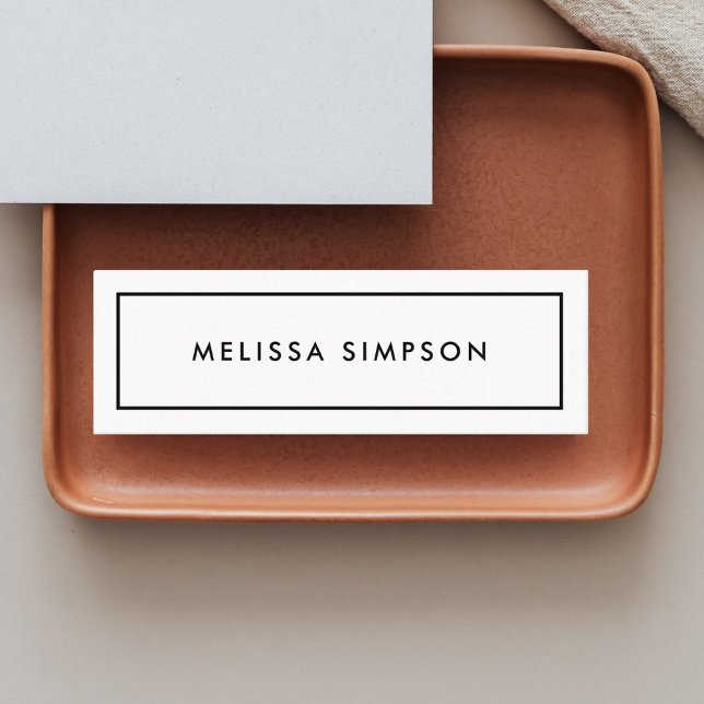 Minimalist Elegant Professional Black And White Mini Business Card (Creator Uploaded)