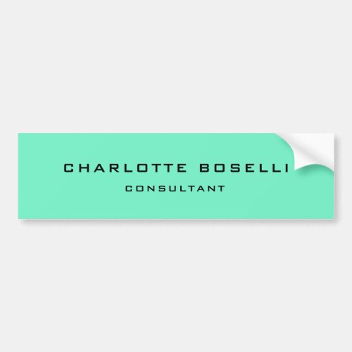 Minimalist Elegant Professional Green Blue Bumper Sticker