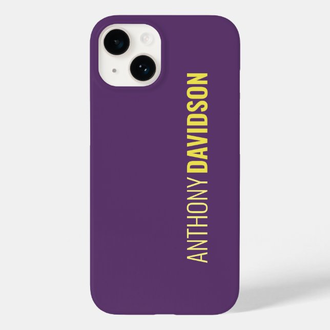 Minimalist Elegant Professional Indigo & Yellow Case-Mate iPhone Case (Back)