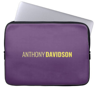 Minimalist Elegant Professional Indigo & Yellow Laptop Sleeve