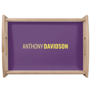 Minimalist Elegant Professional Indigo & Yellow Serving Tray