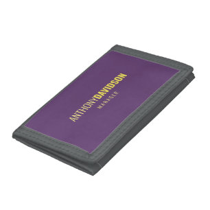 Minimalist Elegant Professional Indigo & Yellow Trifold Wallet