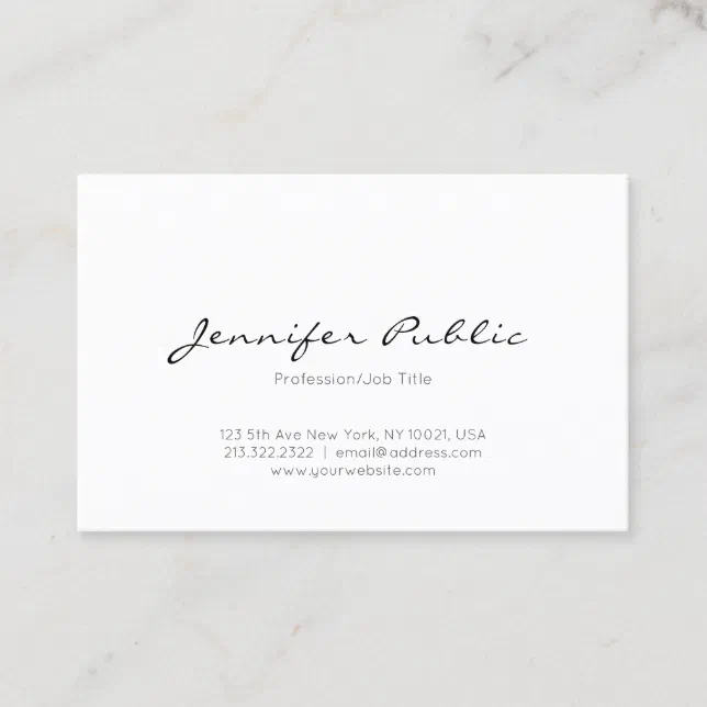 Minimalist Elegant Professional Modern Clean Plain Business Card | Zazzle