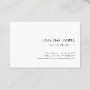 Minimalist Elegant Professional Modern Plain Business Card
