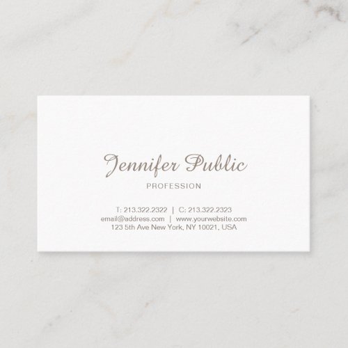Minimalist Elegant Professional Modern Sleek Plain Business Card