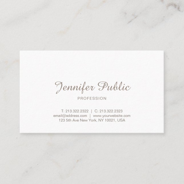 Minimalist Elegant Professional Modern Sleek Plain Business Card (Front)