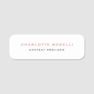 Minimalist Elegant Professional Name Tag