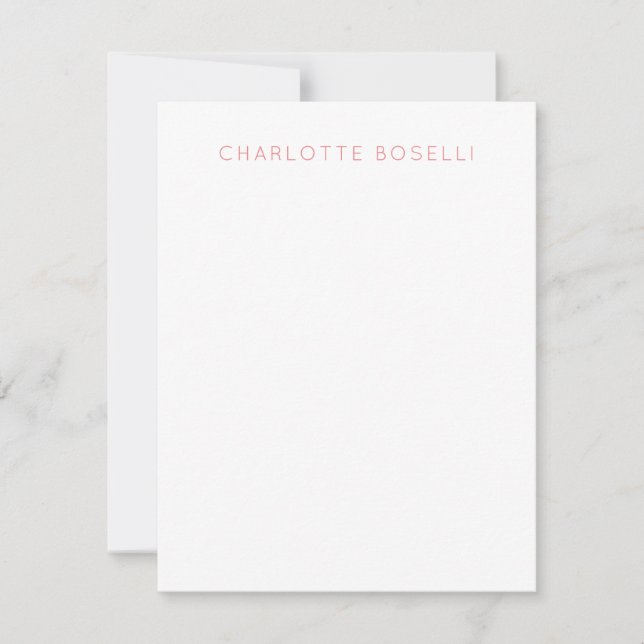 Minimalist Elegant Professional  Note Card (Front)