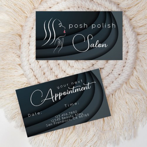 Minimalist Elegant Professional Salon Appointment Business Card