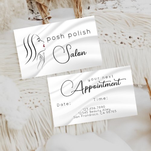 Minimalist Elegant Professional Salon Appointment Business Card