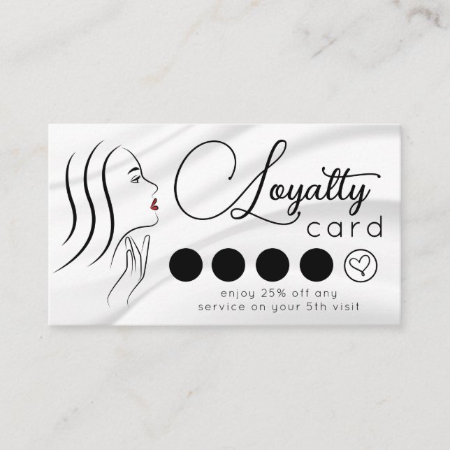 Minimalist Elegant Professional Salon Loyalty  Business Card (Front)