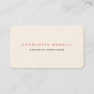 Minimalist Elegant Professional Signature Cream Business Card