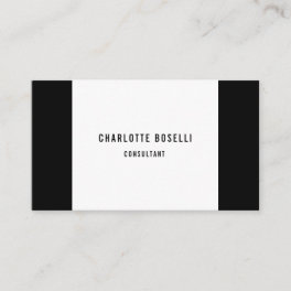 Minimalist Elegant Professional Simple Black White Business Card