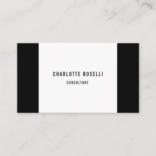 Minimalist Elegant Professional Simple Black White Business Card